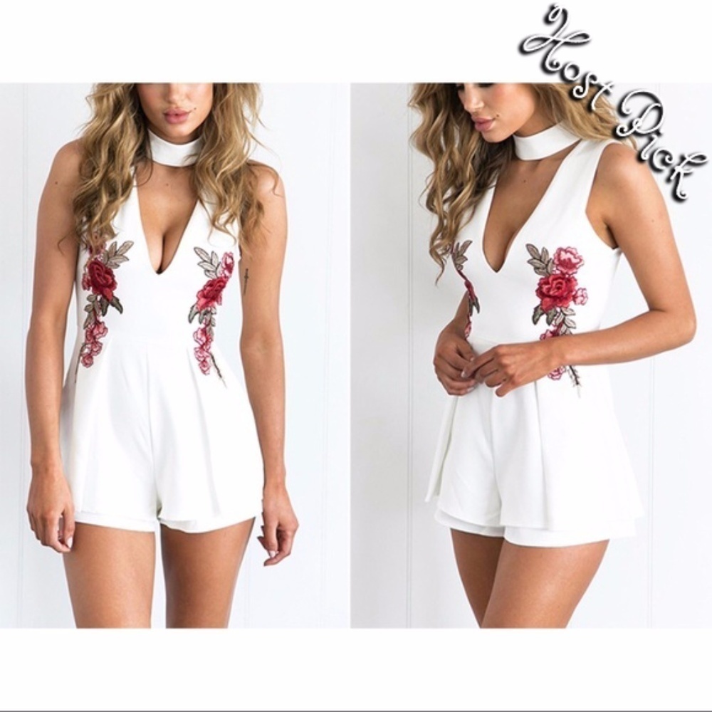 Last 3!  Rose Florla Embroidered Romper